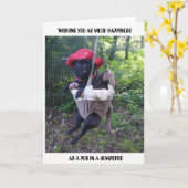 Grußkarte für Mops Karte (Gelbe Blume)