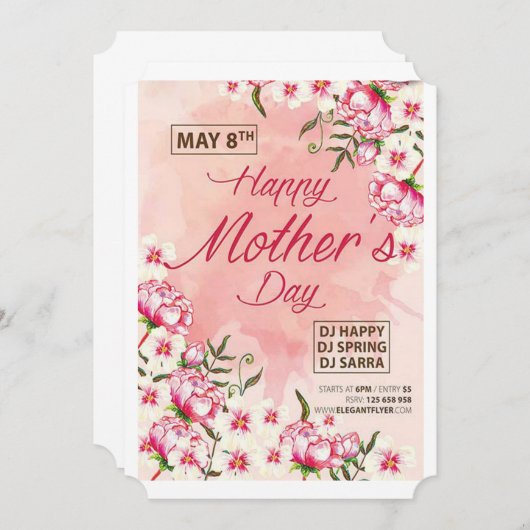 Grußkarte für Mutter Einladung (Vorne/Hinten)