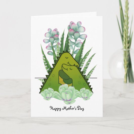 Grußkarte für Mutter und Kind-Dinosaurier Karte (Vorderseite)
