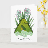 Grußkarte für Mutter und Kind-Dinosaurier Karte (Gelbe Blume)