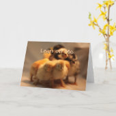 Grußkarte für niedliche Chicks Karte (Gelbe Blume)