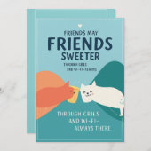 Grußkarte für niedliche Freundschaft Einladung (Vorne/Hinten)