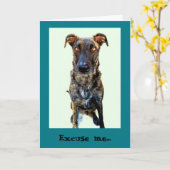 Grußkarte für niedliche Hunde Karte (Gelbe Blume)