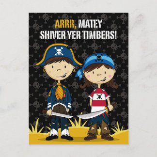 Grußkarte für niedliche Piraten Postkarte