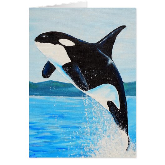 Grußkarte für Orca Painting (Vorne)