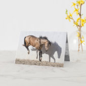 Grußkarte für Pferde - Anhalten Karte (Gelbe Blume)