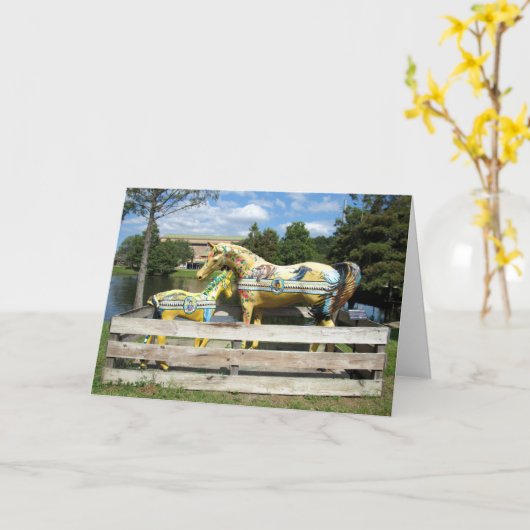 Grußkarte für Pferde Karte (Gelbe Blume)