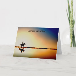 Grußkarte für Pferde und Reiter an der Silhouette Karte