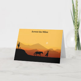 Grußkarte für Pferde und Silhouette Dankeskarte