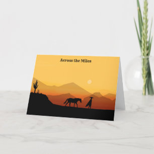 Grußkarte für Pferde und Silhouette Dankeskarte