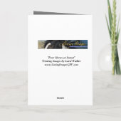 Grußkarte für Pferde - Vier Pferde bei Sonnenunter Karte (Rückseite)