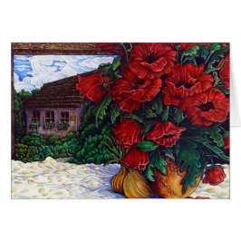 Grußkarte für Pflaumen und Zwiebeln