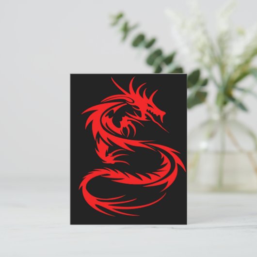 Grußkarte für Red Dragon Flat Karte (Stehend Vorderseite)