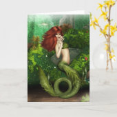 Grußkarte für Red Haired Mermaid Karte (Gelbe Blume)