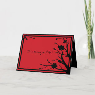 Grußkarte für Rot-Schwarz-Blumen Karte