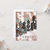 Grußkarte für Schachfiguren Karte (Vorderseite/Rückseite Beispiel)