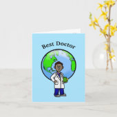 Grußkarte für schwarze männliche Ärzte Karte (Gelbe Blume)