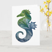 Grußkarte für Seepferd Karte (Gelbe Blume)