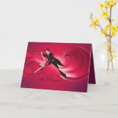 Grußkarte für Tänzer im Ballsaal - leere Karte (Gelbe Blume)