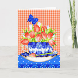 Grußkarte für Tulips und Teacup Karte
