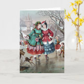 Grußkarte für viktorianische Skaten Karte (Gelbe Blume)