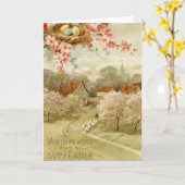 Grußkarte für Vintage Ostern Karte (Gelbe Blume)