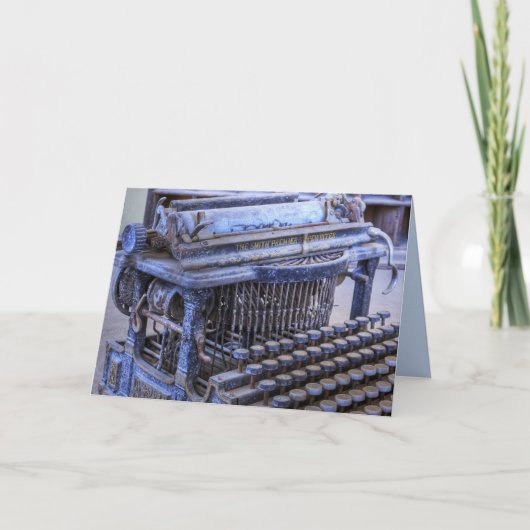 Grußkarte für Vintage Schreibmaschinen Feiertagskarte (Vorderseite)