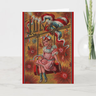 Grußkarte für Vintagen Amerikanische Unabhängigkei Karte