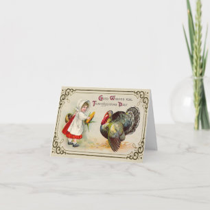 Grußkarte für Vintagen Erntedank Feiertagskarte
