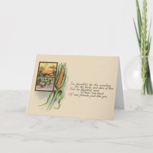 Grußkarte für Vintagen Erntedank Karte (Vorderseite)