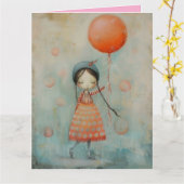 Grußkarte für ZEHN ODER WENIG MÄDCHEN Karte (Gelbe Blume)