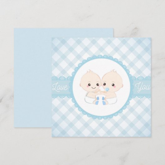 Grußkarte für zwei Babys (Vorne/Hinten)
