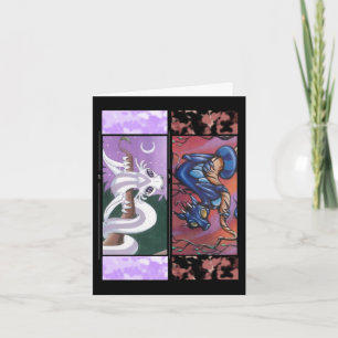Grußkarte für zwei Drachen-Lesezeichen Karte