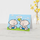 Grußkarte für Zwillingsjunge Babys Karte (Gelbe Blume)