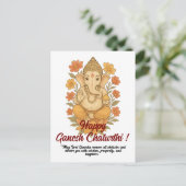 Grußkarte Ganesh Chaturthi Postkarte (Stehend Vorderseite)