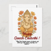 Grußkarte Ganesh Chaturthi Postkarte (Vorne/Hinten)