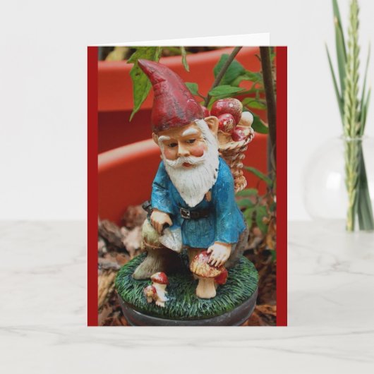 Grußkarte - Garten Gnome Karte (Vorderseite)