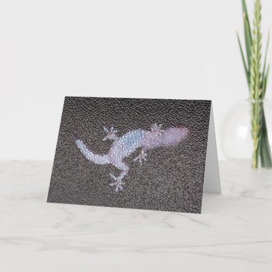 Grußkarte Gecko auf Glas Karte (Vorderseite)