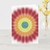 Grußkarte, Gefärbte Krawatte Rainbow Peace Sign Ex Karte (Gelbe Blume)
