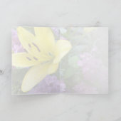 Grußkarte Gelbe Lilie und Lavender Hydrangea Karte (Innenseite)