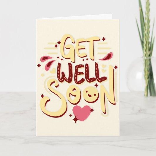 Grußkarte - Gelbe Typografie Karte (Vorderseite)