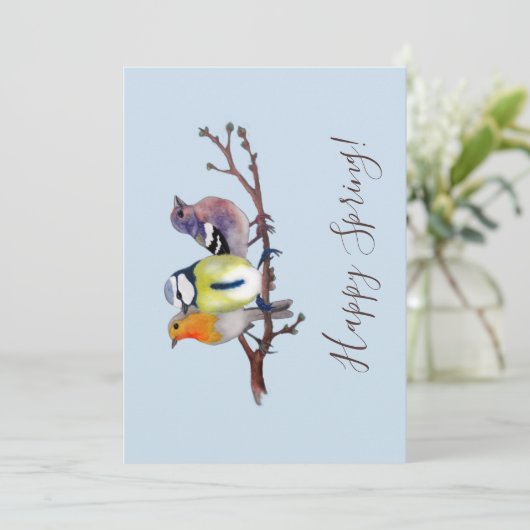 Grußkarte glücklicher Frühling (Stehend Vorderseite)