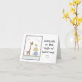 Grußkarte - Glückwunsch über die Geburt von Zwilli Karte (Gelbe Blume)