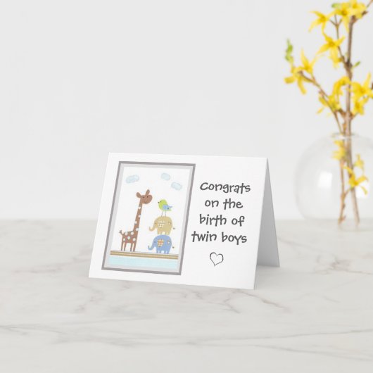 Grußkarte - Glückwunsch über die Geburt von Zwilli Karte (Gelbe Blume)