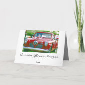 Grußkarte Glückwunsch Vatertag klassische Autos Ku Dankeskarte (Rückseite)