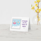 Grußkarte - Glückwünsche über die Geburt von Zwill Karte (Gelbe Blume)