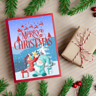 Grußkarte Gnome Weihnachten
