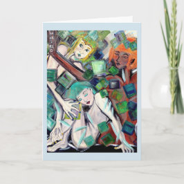 Grußkarte "Goldene Quadrate" Karte