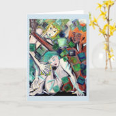 Grußkarte "Goldene Quadrate" Karte (Gelbe Blume)