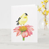 Grußkarte Goldfinch & Coneflower Karte (Gelbe Blume)